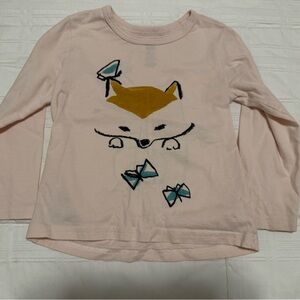 Tea Collection Pink Shiba Inu Long Sleeve Tee
